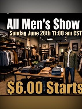 Men's Casual and dress shirts, shorts and dress pants.